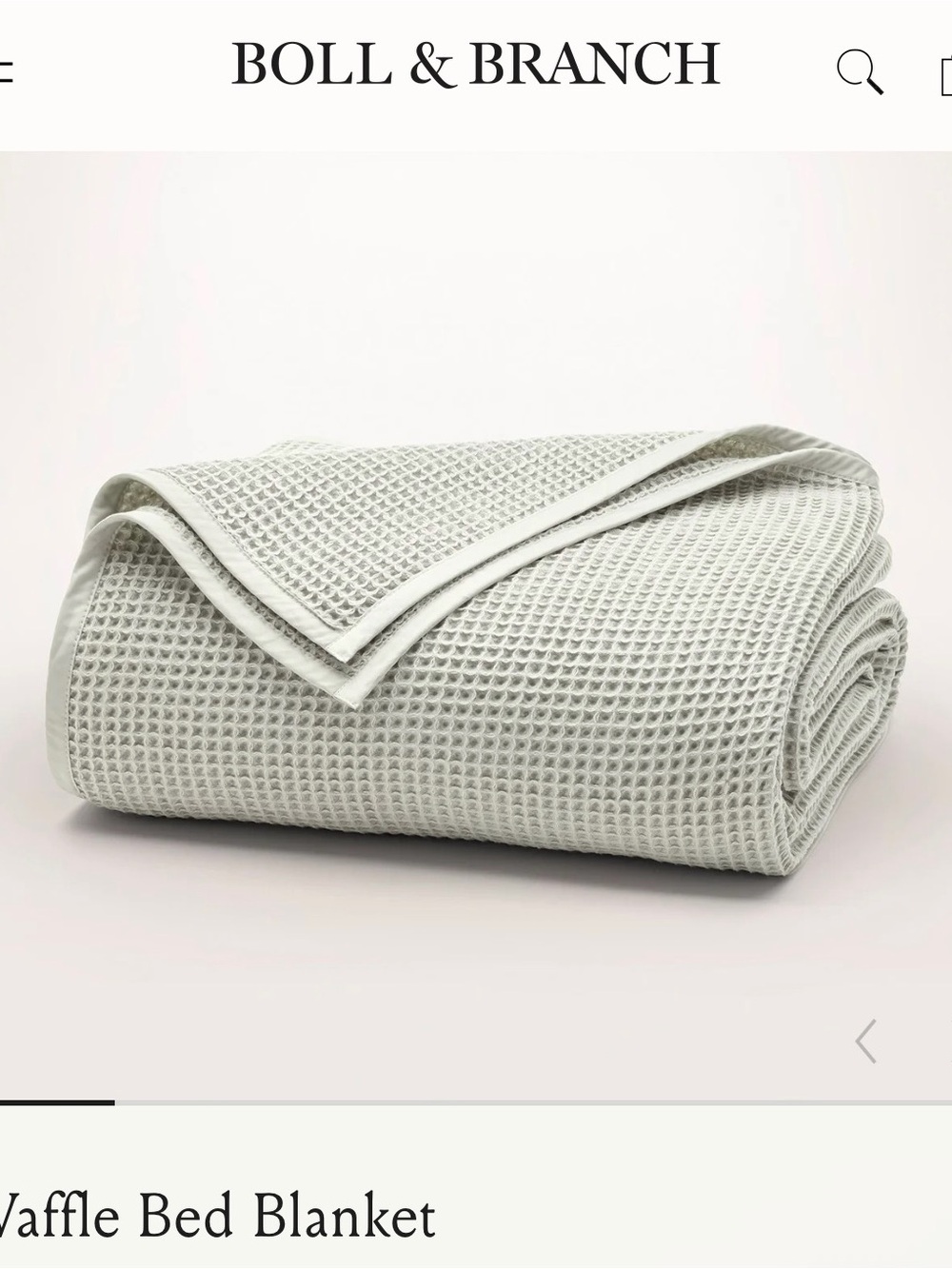 Boll & Branch Waffle Knit Blanket in Meadow Green NWT F/Q
